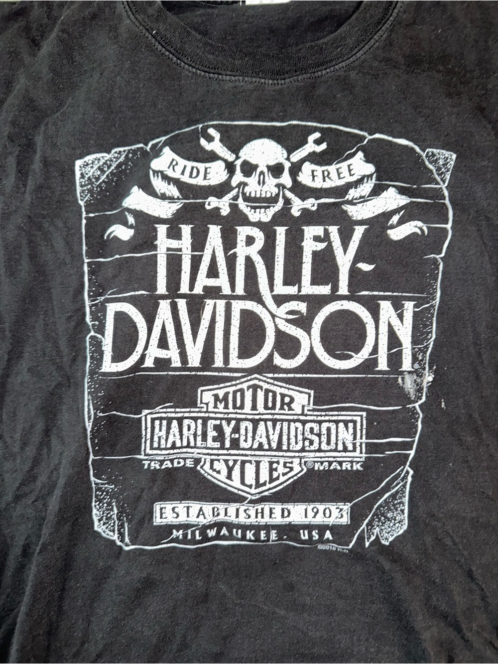Harley-Davidson Men’s Black Graphic Crewneck T-Shirt - Large Tall